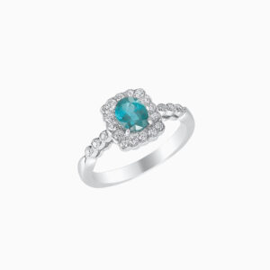 Aquamarine stone engagement ring