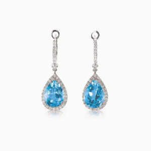 Diamond aquamarine dangle