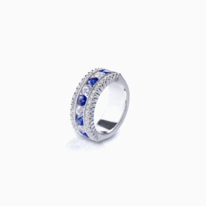 Blue gemstone anniversary ring