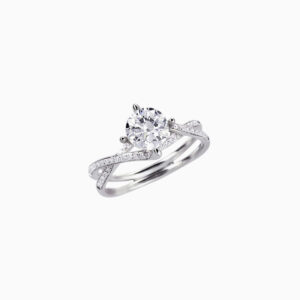 Solitaire diamond bridal ring