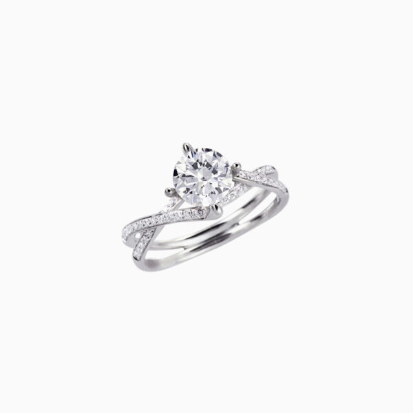 Solitaire diamond bridal ring
