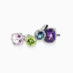 Multi colored gemstone ring