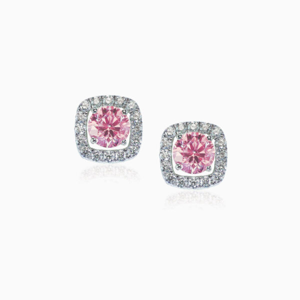 Diamond square stud earrings