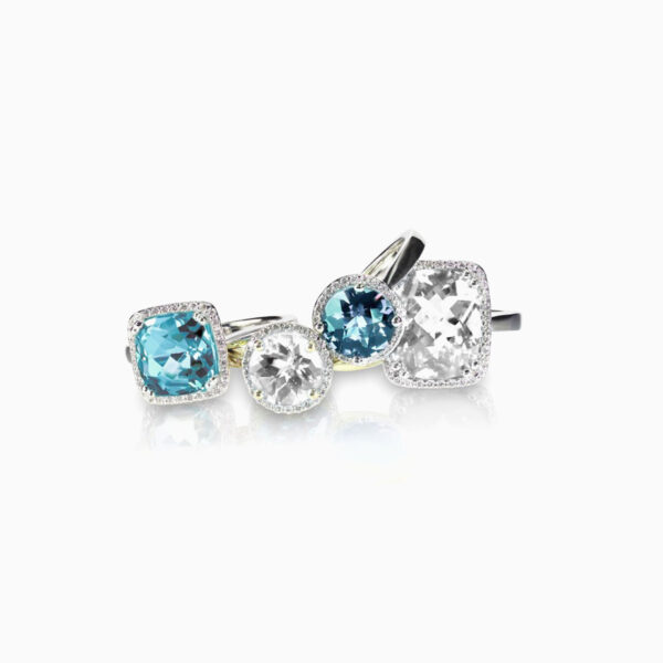 Blue topaz gemstone rings