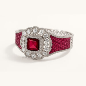 American Diamond Red Stone Bracelet