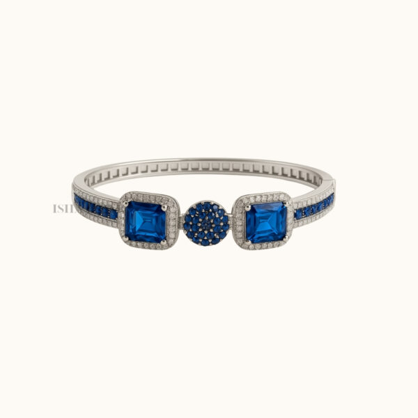 Elegant Blue Stone American Diamond Bracelet for Women