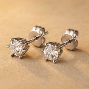 Classic Solitaire Stud Earrings in Sterling Silver